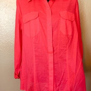 Hot pink button down